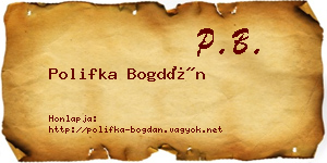 Polifka Bogdán névjegykártya